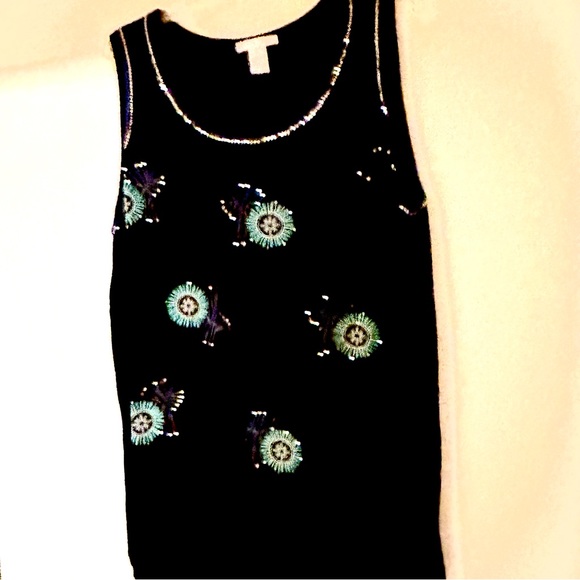 Tank Style Plus size Black Sequin Top - Picture 2 of 9